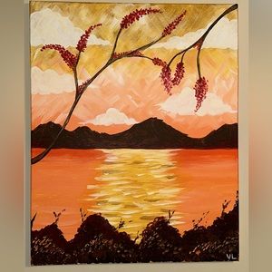 20” x 16” Acrylic Mountain Landscape Painting